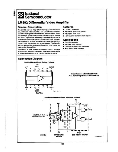 LM592M 高性能IC的詳細資料與采購指南